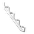 Pylex Stair Riser, 36-1/4 in L, 74 in W, Aluminum, White, Powdered 14024